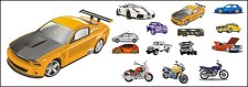 free vector Automobile and motorcycle vector material