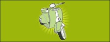 free vector Retro small motorcycle vector material