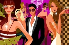 free vector Party attractive men and women vector fashion