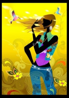 free vector Fashion vector girl living a simple 1