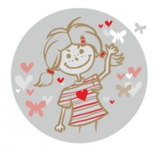 free vector Girl and Flying Hearts Vector