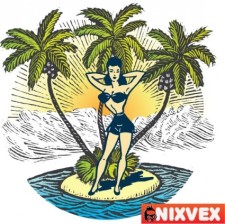 free vector NixVex "Girl on Beach" Free Vector
