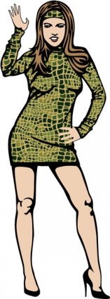 free vector Girl In Alligator Leather Skirt Vector