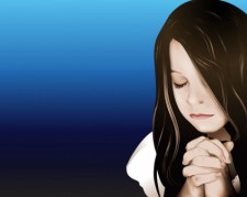 free vector Praying Girl