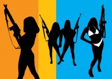 free vector Girls with Guns