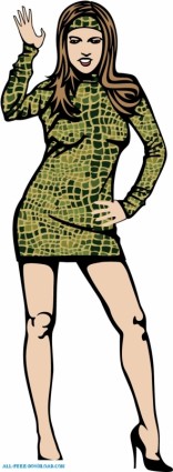free vector Girl In Alligator Leather Skirt