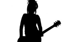 free vector Girl Rocker Silhouette