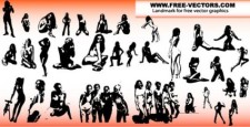 free vector Sexy girls silhouettes free vector