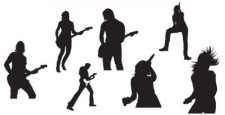 free vector Live music silhouettes vector