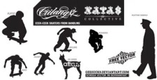 free vector Vector skaters silhouettes