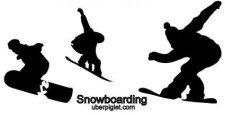 free vector Vector snowboarding silhouettes