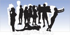 free vector People silhouettes vector