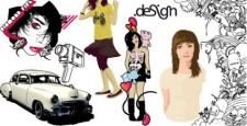 free vector Car and girls vector