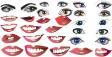 free vector Lips and eyes vector