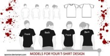 free vector T-shirt template and models