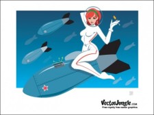 free vector 
								Rocket Girl							