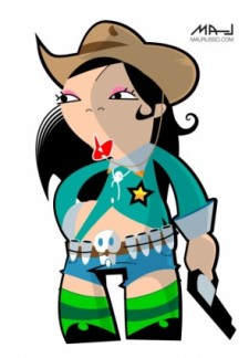 free vector Asian Cowgirl Mascotte