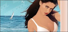 free vector Beauty of the sea swimsuit material