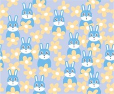 free vector Cute rabbit continuous background vector flowers
