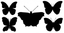 free vector Butterfly silhouettes