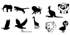free vector Animals silhouettes