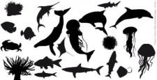 free vector Fish silhouettes vector