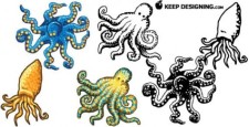free vector Octopus design free vectors