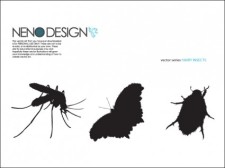 free vector 
								Hairy Insects							