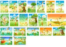 free vector Clown and the landscape vector series