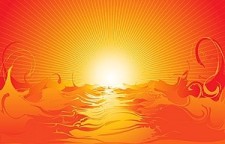 free vector Vector cool sea sunset