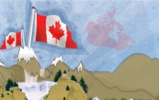 free vector Canadian Landscape Postcard