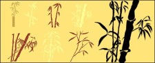free vector Bamboo silhouettes vector material