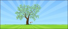free vector Vector flower trees turf material