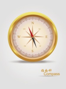 free vector Vector realistic golden compass
