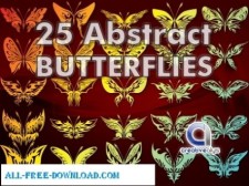 free vector 25 Abstract Butterflies in Vector
