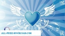 free vector Vector Winged Heart Background