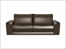 free vector Brown Leather Sofa