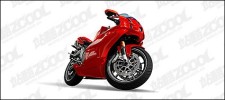 free vector Vivid red motorcycle