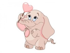 free vector Cartoon baby elephant 03 vector