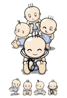 free vector Baby cartoon characters vector