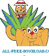 free vector Lion and Hunter