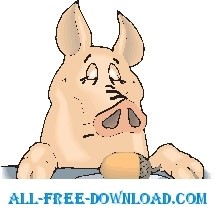 free vector Pig with Dinner