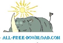 free vector Rhino Sunbathing