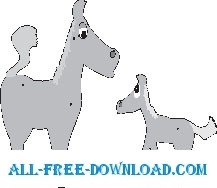 free vector Horses cartoon