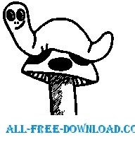 free vector Worm on Mushroom