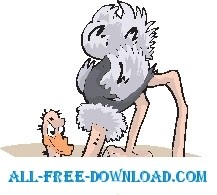 free vector Ostrich Head Out of Sand
