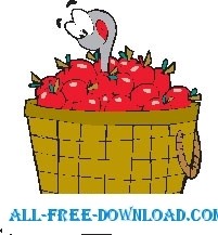 free vector Worm in Apple Basket