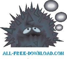 free vector Sea Urchin Angry