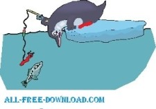 free vector Penguin Fishing 2