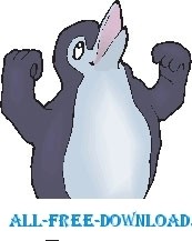 free vector Penguin Flexing